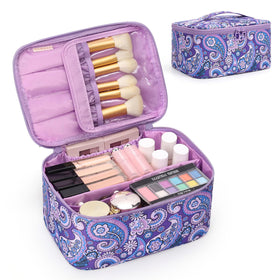 OCHEAL Makeup Bag front view in purple with handle