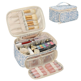 OCHEAL Makeup Bag front view with leather handle