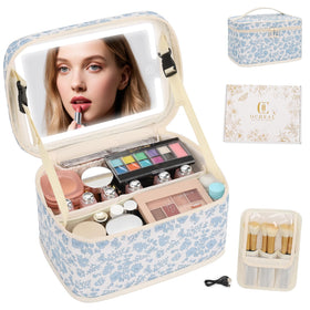 OCHEAL Makeup Bag front view with LED mirror