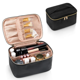 OCHEAL Makeup Bag front view with separate brush compartment
