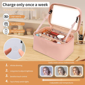 OCHEAL Makeup Bag interior view with ample space for cosmetics