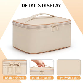 OCHEAL Makeup Bag lifestyle scene on a travel suitcase