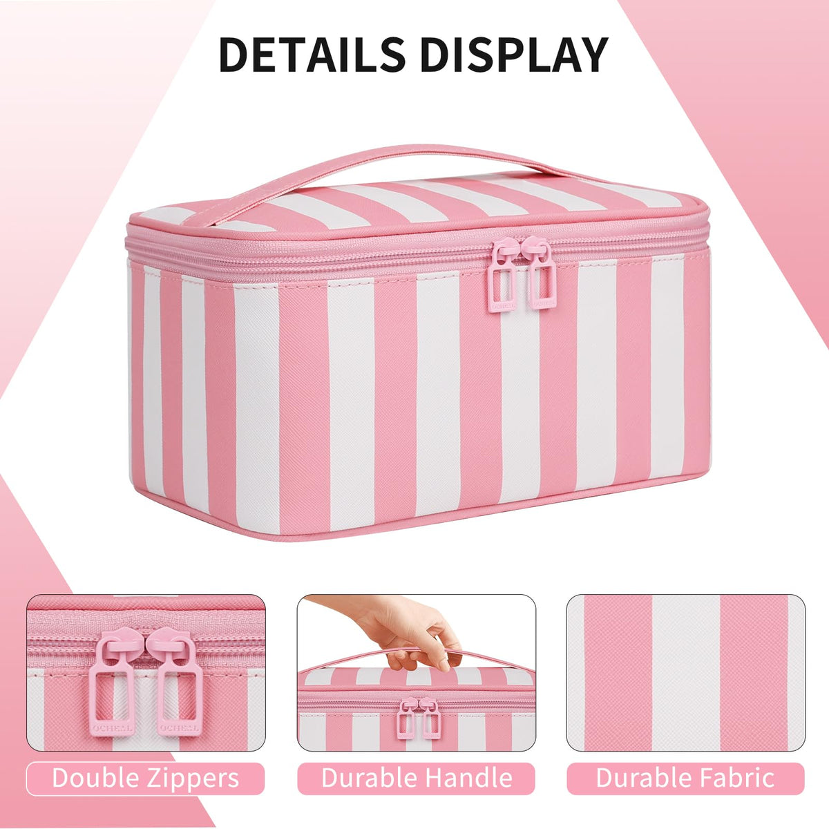 OCHEAL Makeup Bag lightweight design in pink