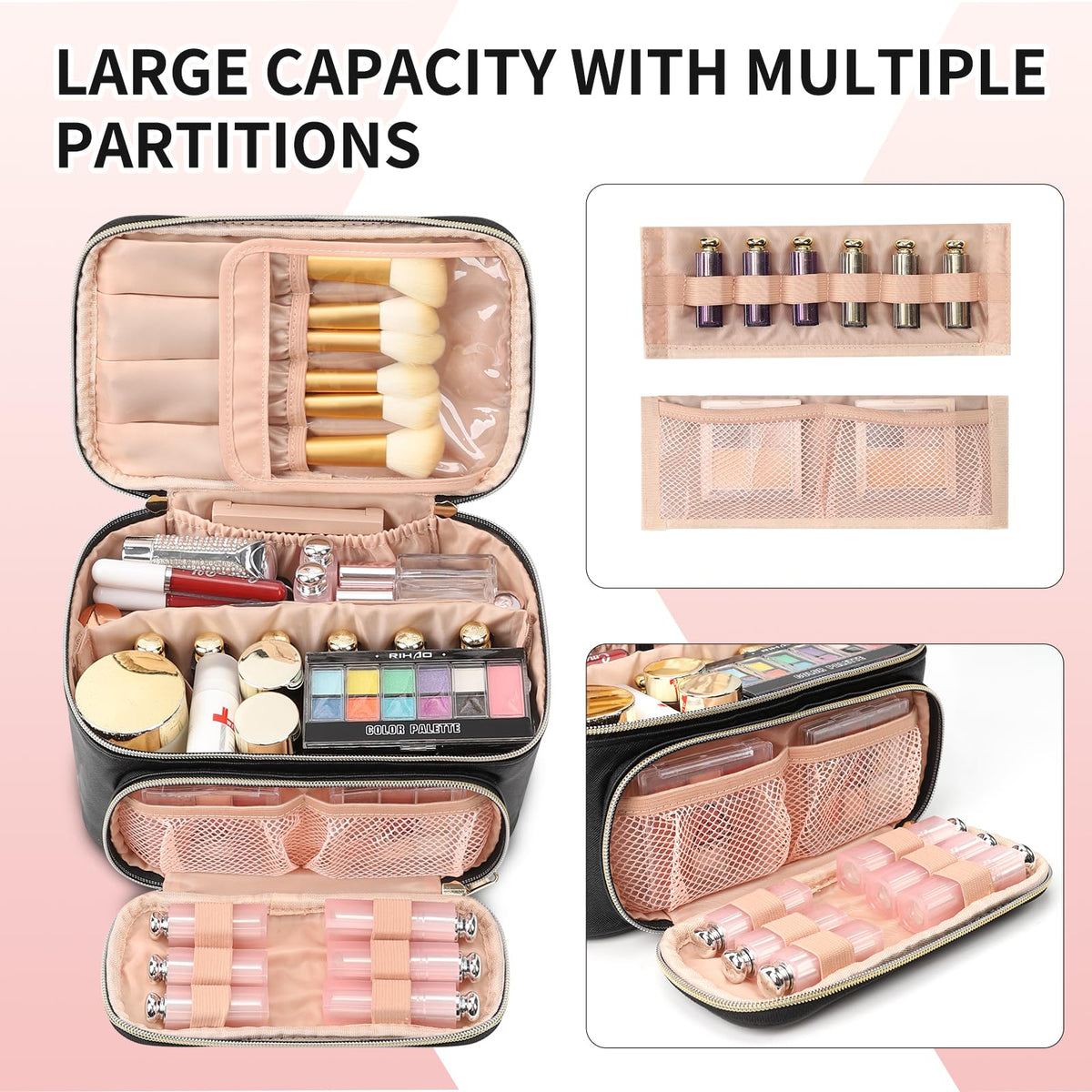 OCHEAL Makeup Bag on table with cosmetics inside