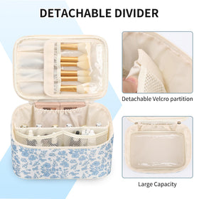 OCHEAL Makeup Bag open displaying brush compartment