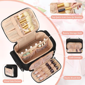 OCHEAL Makeup Bag open view displaying brush compartment