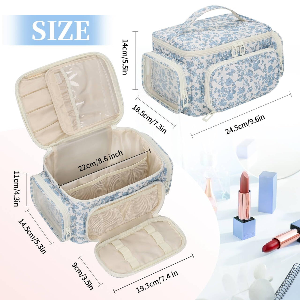 OCHEAL Makeup Bag packed with cosmetics