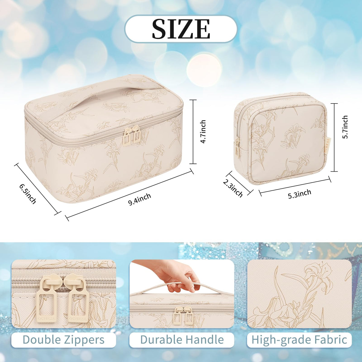 OCHEAL Makeup Bag Set both bags side by side
