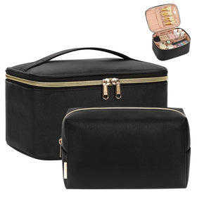 OCHEAL Makeup Bag Set large bag and small pouch front view