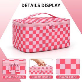 OCHEAL Makeup Bag showing smooth two-way zippers