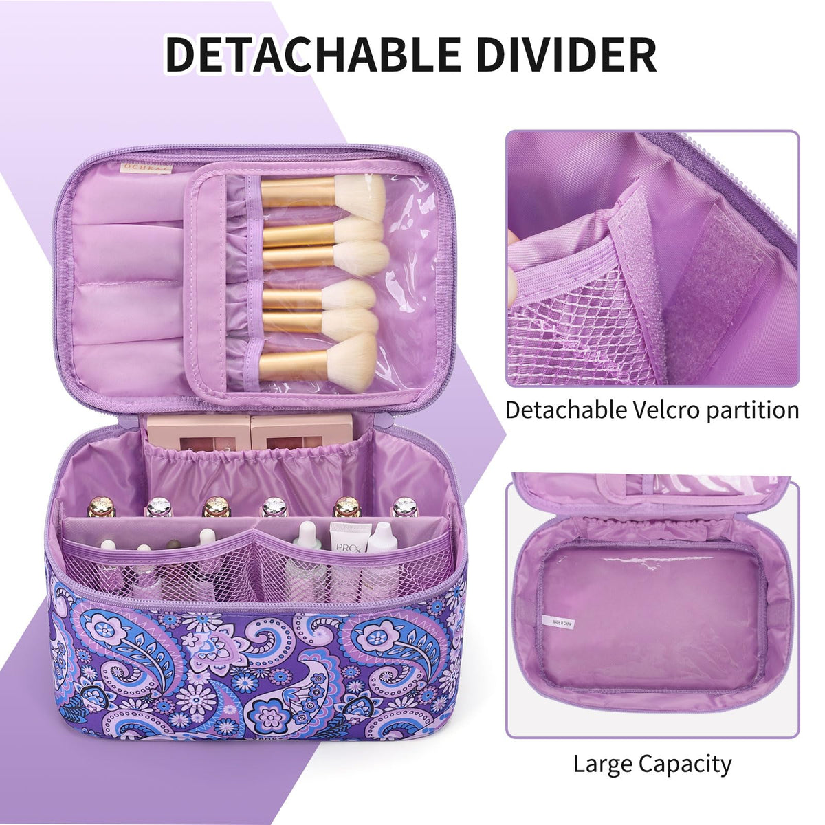 OCHEAL Makeup Bag side view showcasing size