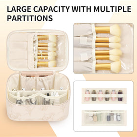 OCHEAL Makeup Bag side view with smooth zippers