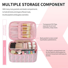 OCHEAL Makeup Bag side view with smooth zippers