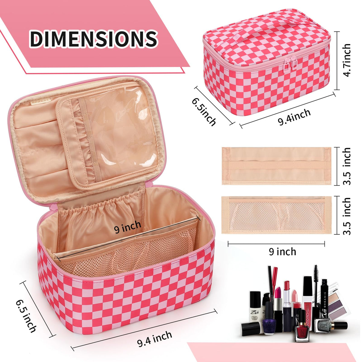 OCHEAL Makeup Bag with brushes compartment