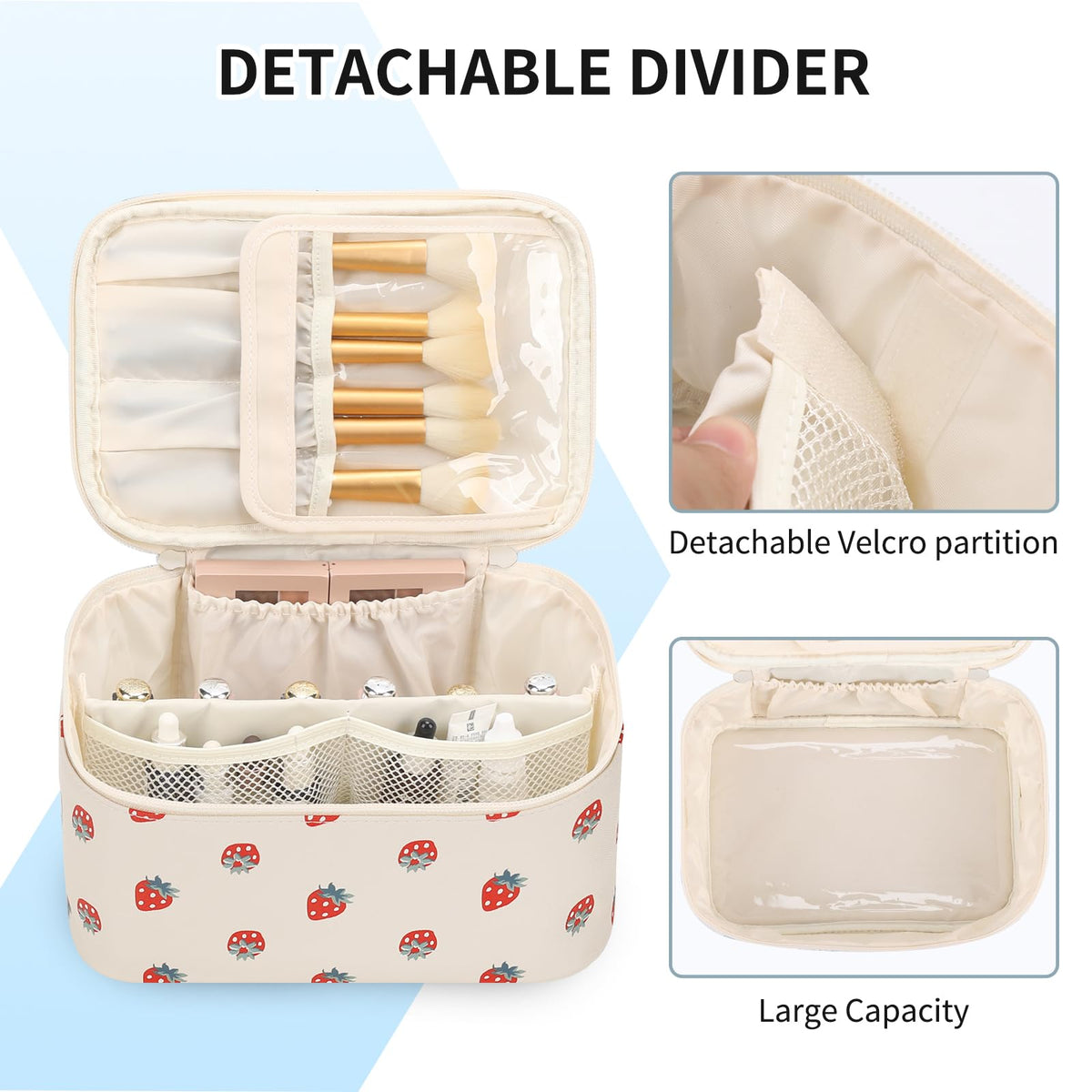 OCHEAL Makeup Bag with flexible Velcro dividers