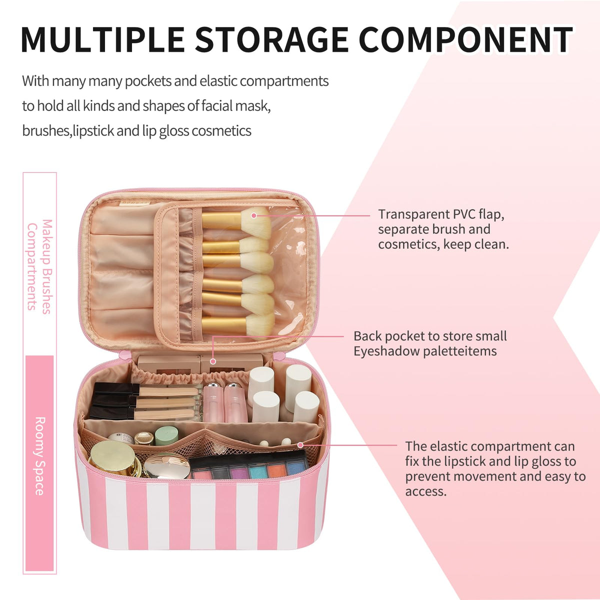 OCHEAL Makeup Bag with flexible Velcro dividers