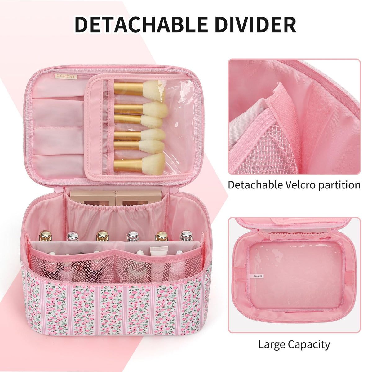 OCHEAL Makeup Bag with flexible Velcro dividers