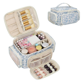 OCHEAL Makeup Bag with floral design front view
