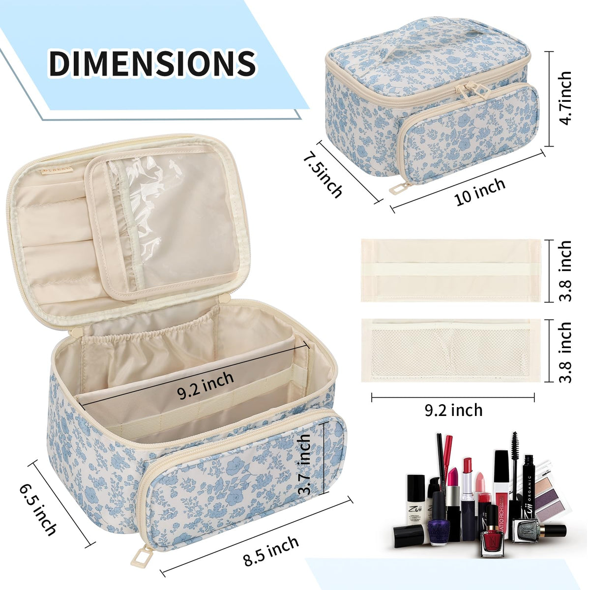 OCHEAL Makeup Bag with toiletries inside