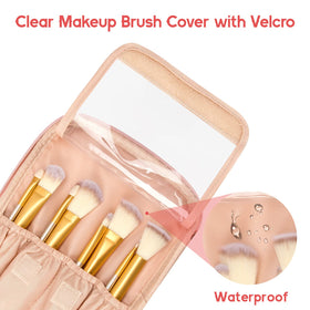 OCHEAL Pink Makeup Bag back view with additional storage pocket