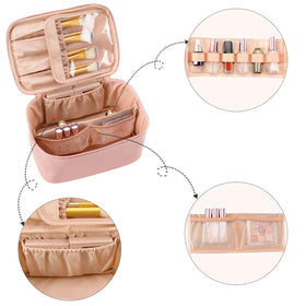 OCHEAL Pink Makeup Bag made of waterproof vegan leather fabric