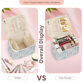 OCHEAL Travel Makeup Bag open showing multiple pockets