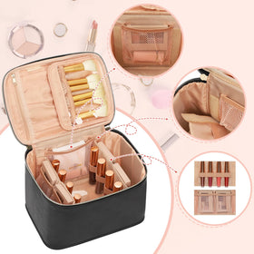 OCHEAL Travel Makeup Bag showing main compartment with pockets