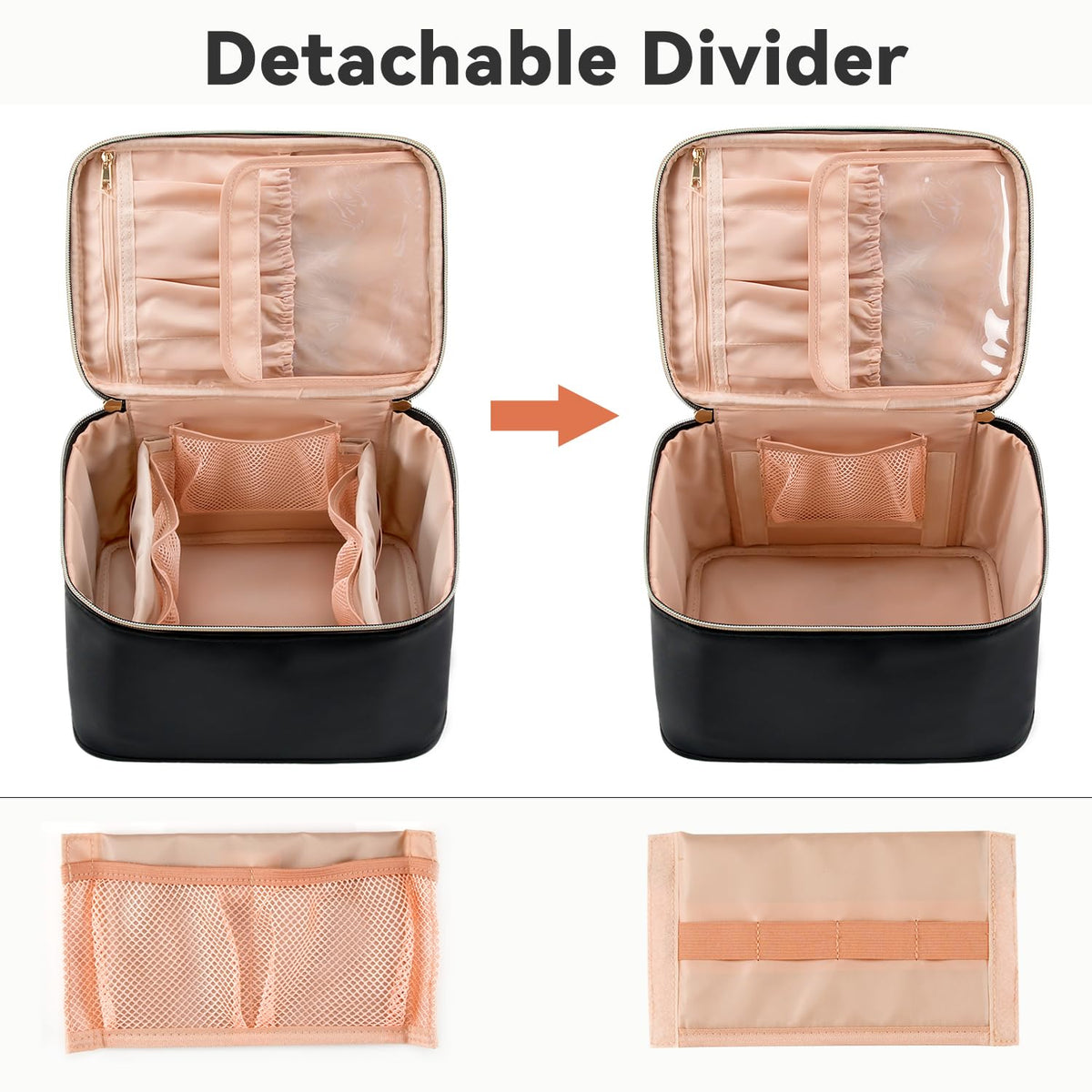 OCHEAL Travel Makeup Bag with brushes compartment