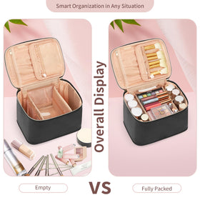 OCHEAL Travel Makeup Bag with two-way zippers