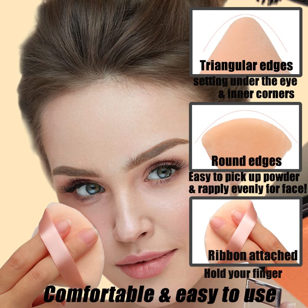 Ocim Triangle Powder Puff being used to apply makeup