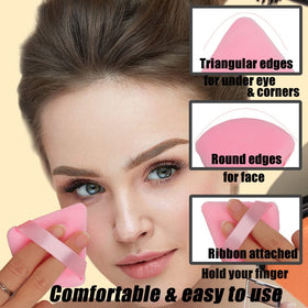 Ocim Triangle Powder Puff in use on makeup