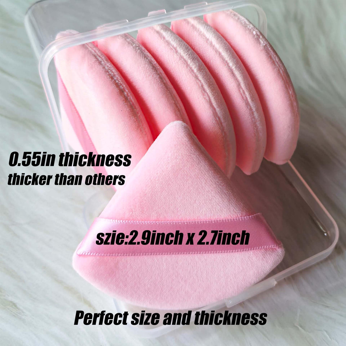 Ocim Triangle Powder Puff Set displayed in case