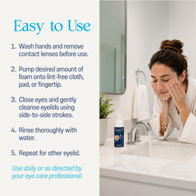 OCuSOFT Eyelid Cleanser in a bathroom setting