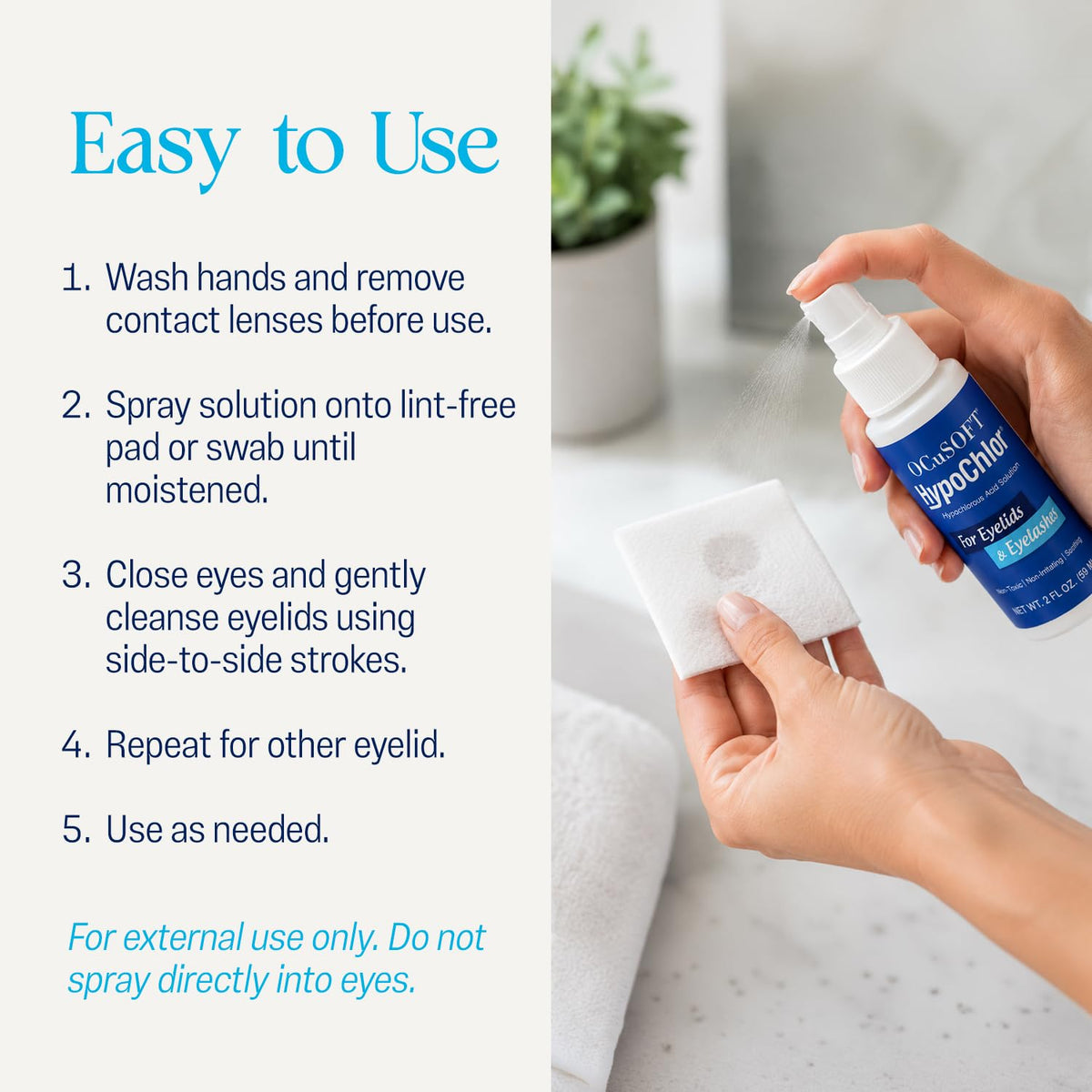 OCuSOFT HypoChlor Spray in lifestyle setting on vanity
