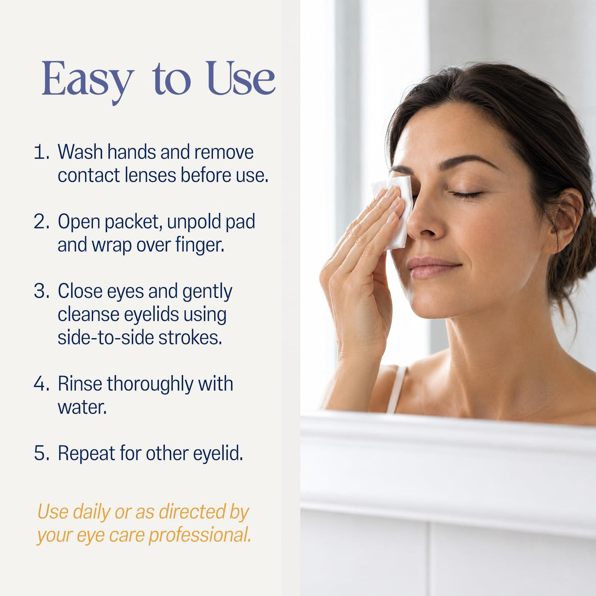 OCuSOFT Lid Scrub Oust Eyelid Cleanser pads in use