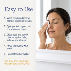 OCuSOFT Lid Scrub Oust Eyelid Cleanser pads in use