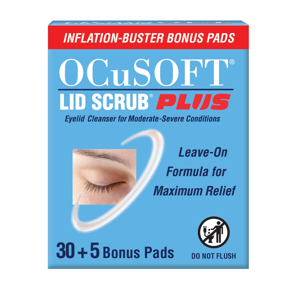 OCuSOFT Lid Scrub Plus Inflation Buster packaging front view