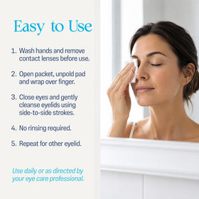 OCuSOFT Lid Scrub Plus pads opened with one pad visible