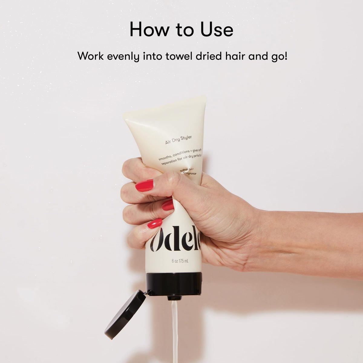 Odele Air Dry Styler 6 oz lifestyle scene with model