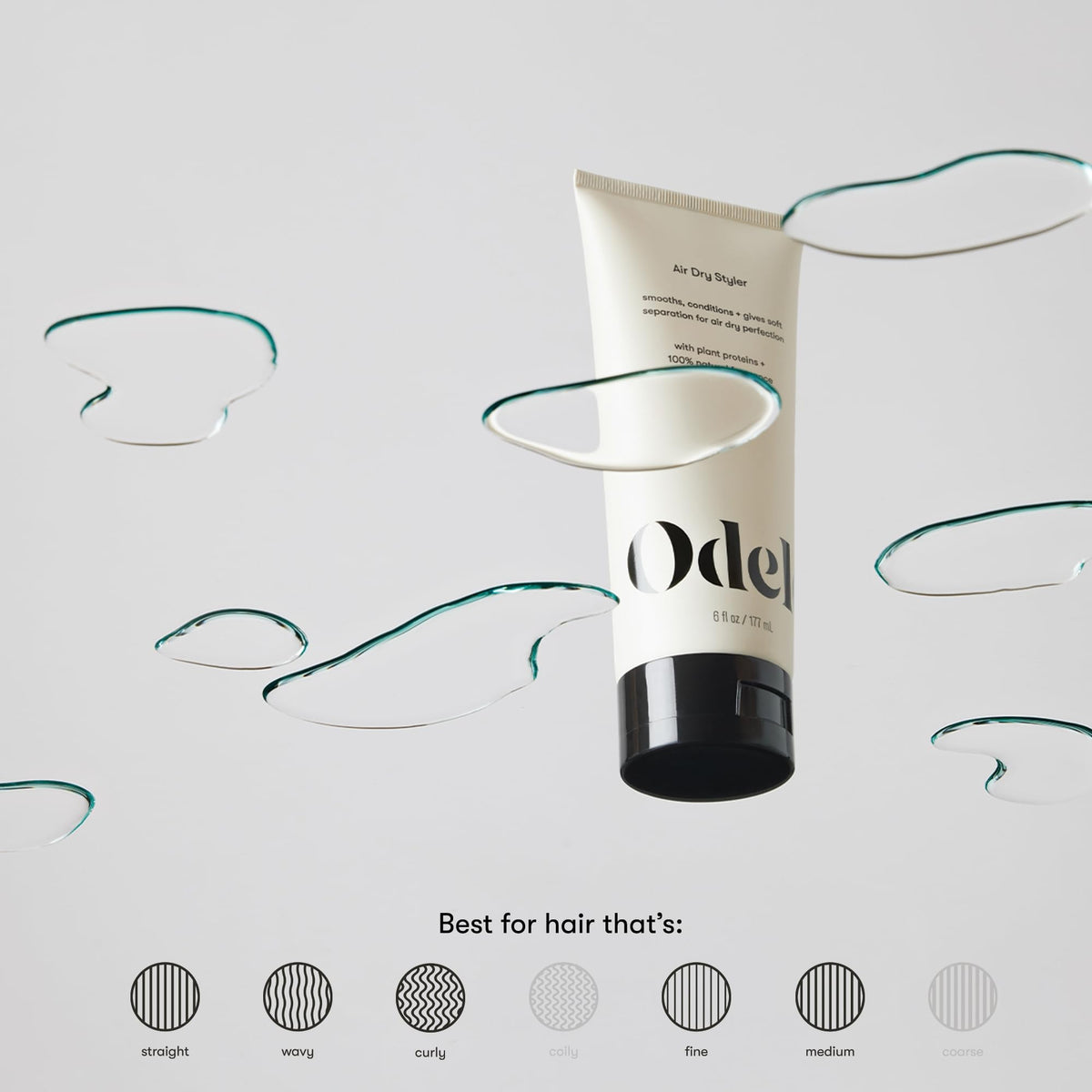Odele Air Dry Styler 6 oz product texture on hand