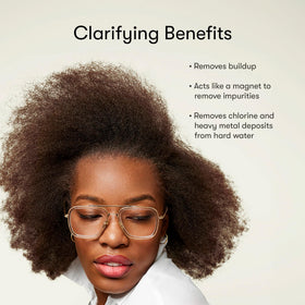 Odele Clarifying Shampoo in a bathroom setting