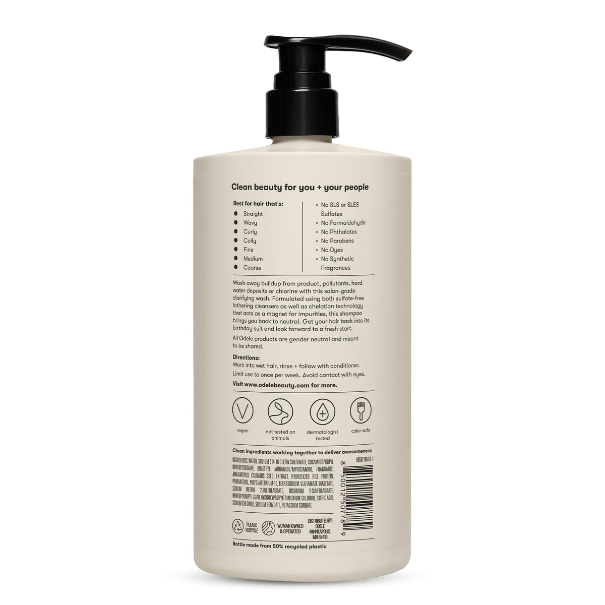 Odele Clarifying Shampoo texture on hand