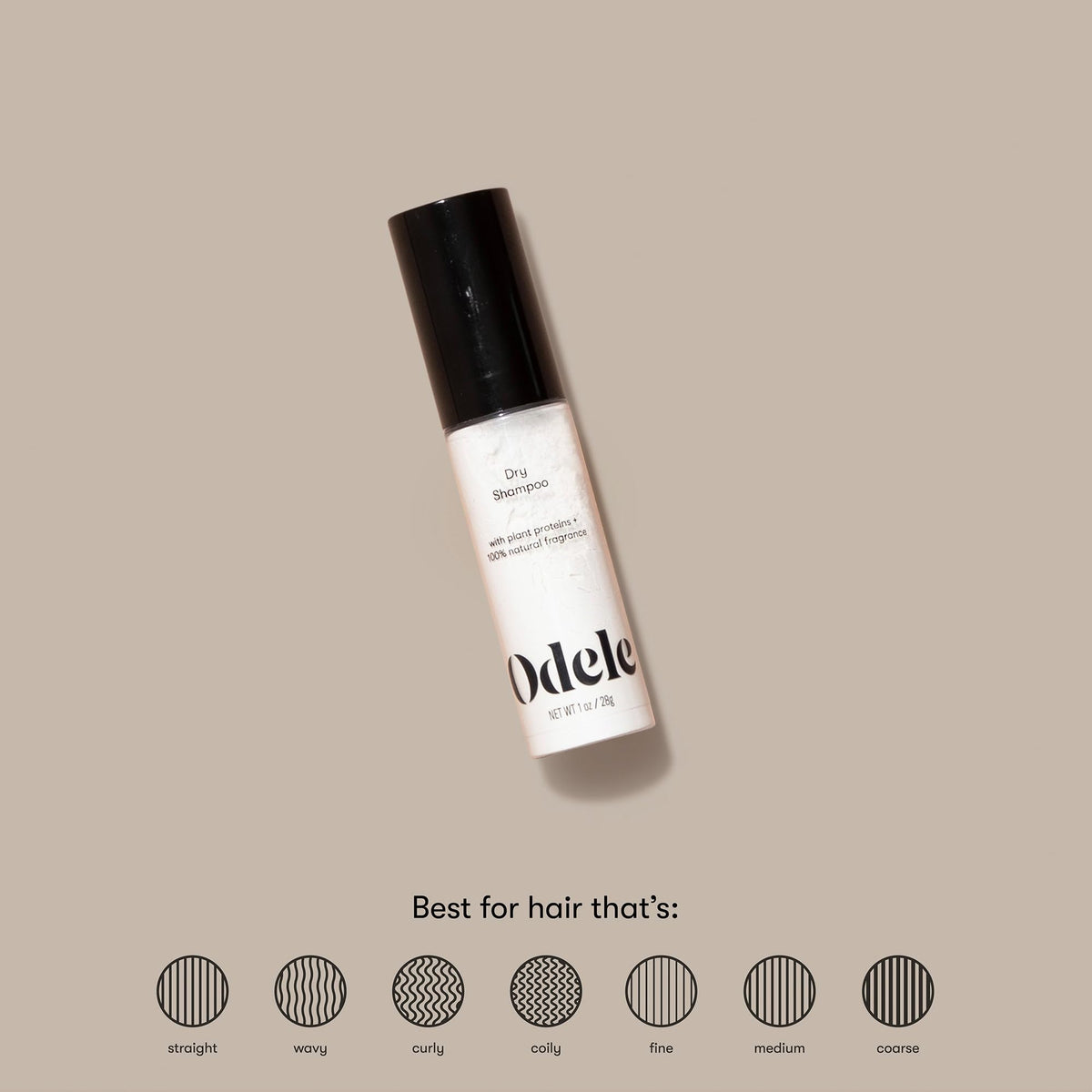 Odele Dry Shampoo Powder 1 oz application on hair