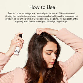 Odele Dry Shampoo Powder 1 oz lifestyle scene in bathroom