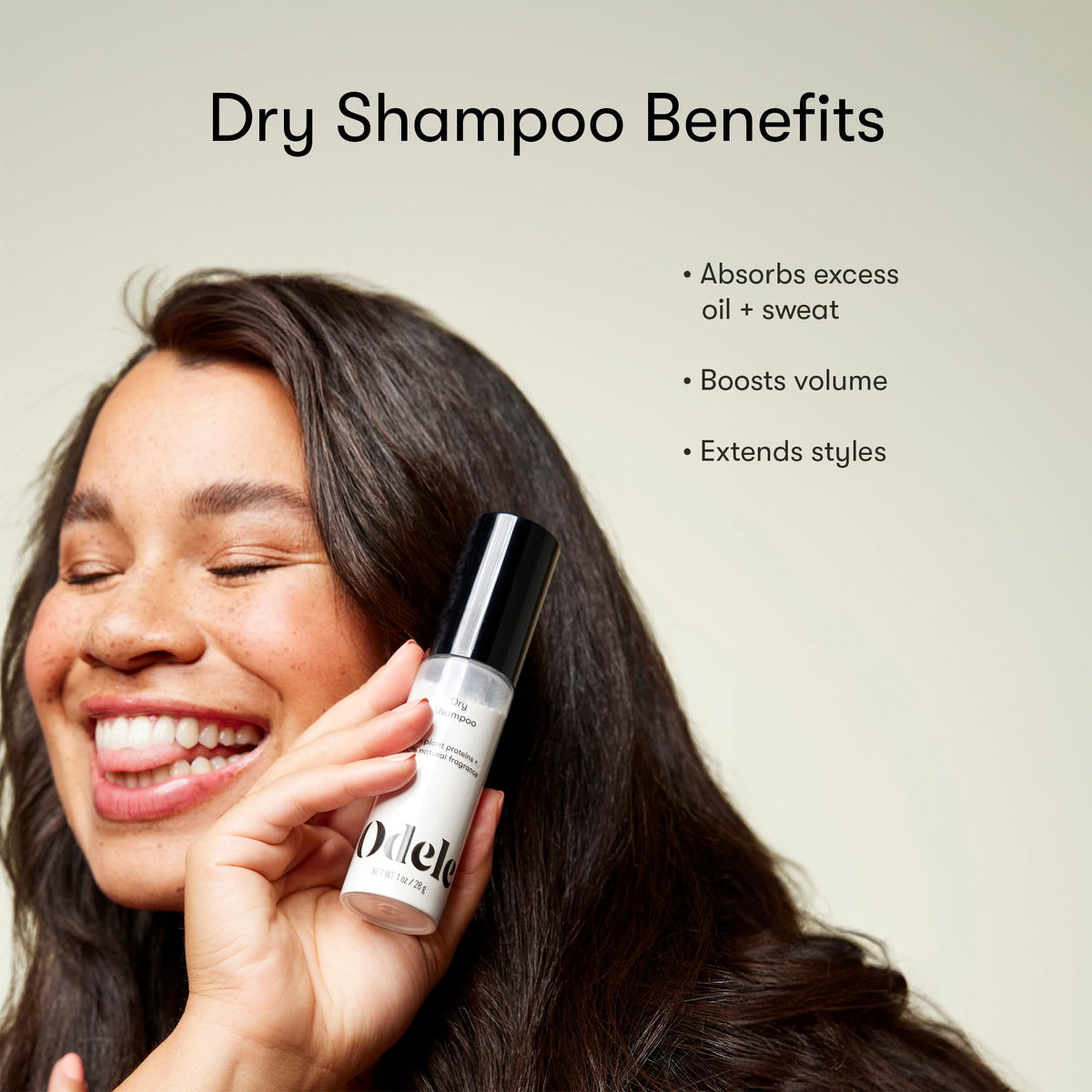 Odele Dry Shampoo Powder 1 oz with arrowroot and rice ingredients