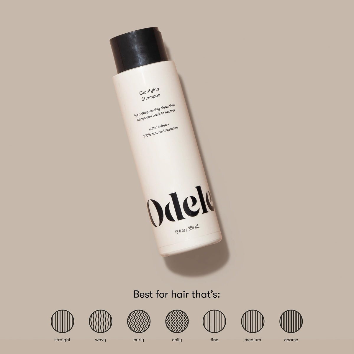 Odele shampoo showing the back label and ingredients