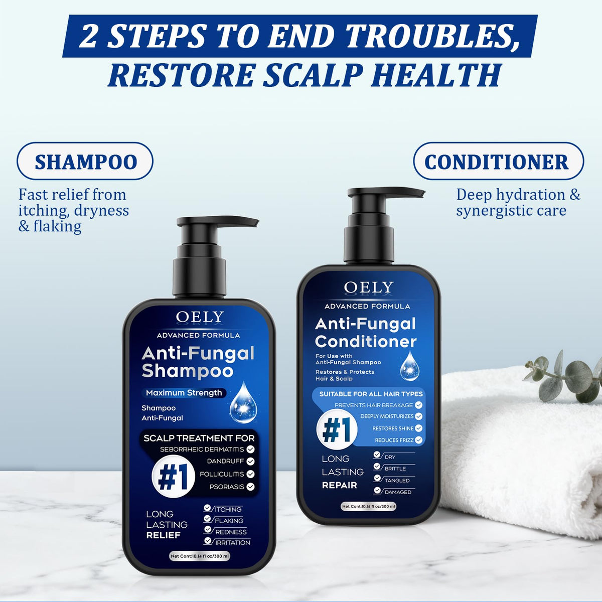 oely Anti-Dandruff Conditioner application on hair