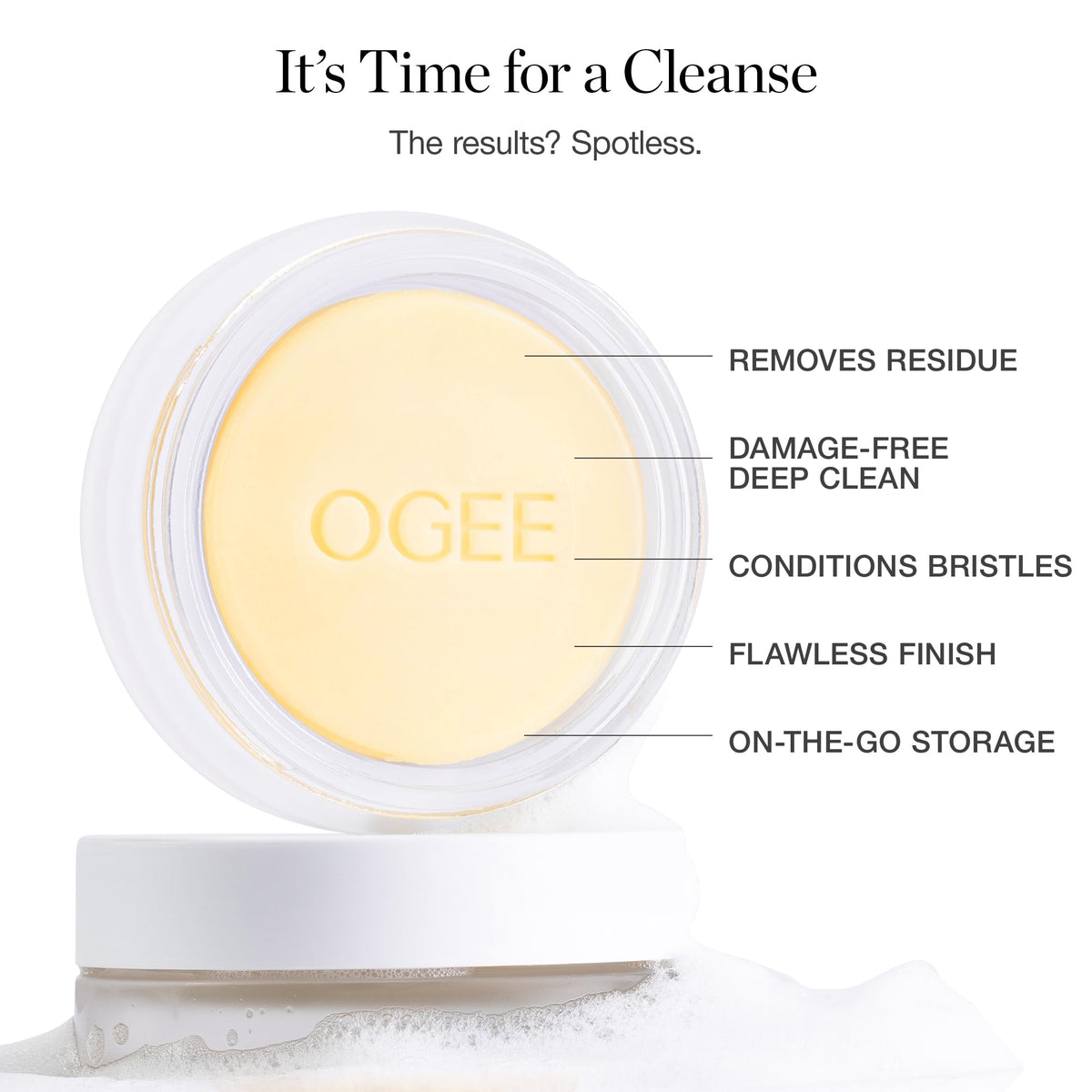 Ogee Brush Wash Bar with makeup brushes