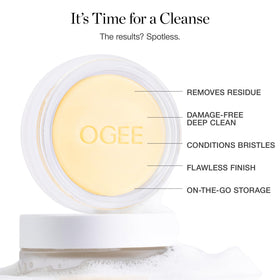 Ogee Brush Wash Bar with makeup brushes