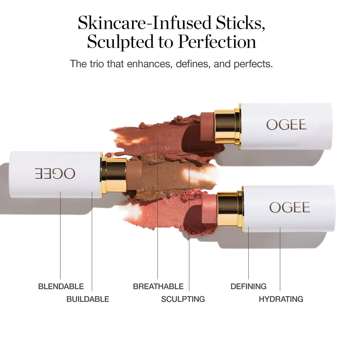 Ogee Face Stick Trio packaging with organic label